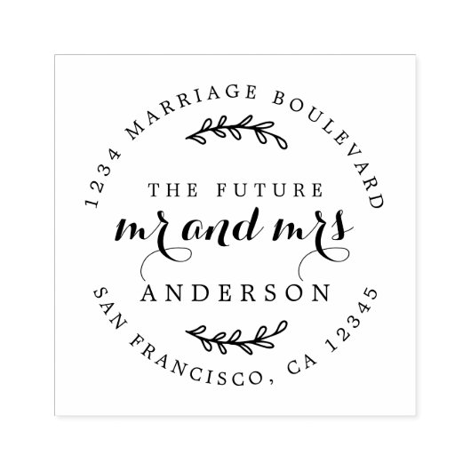 Chic Script Future Mr. Ronde Return Address Rubberstempel (Afrduk)