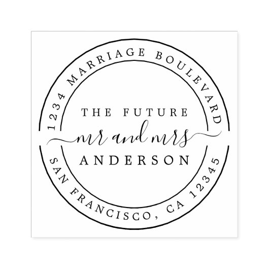 Chic Script Future Mr. Ronde Return Address Rubberstempel (Afrduk)