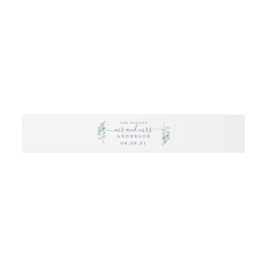 Chic Script Future, Mrs Green Foliage Wedding Uitnodigingen Wikkel (Vlak)