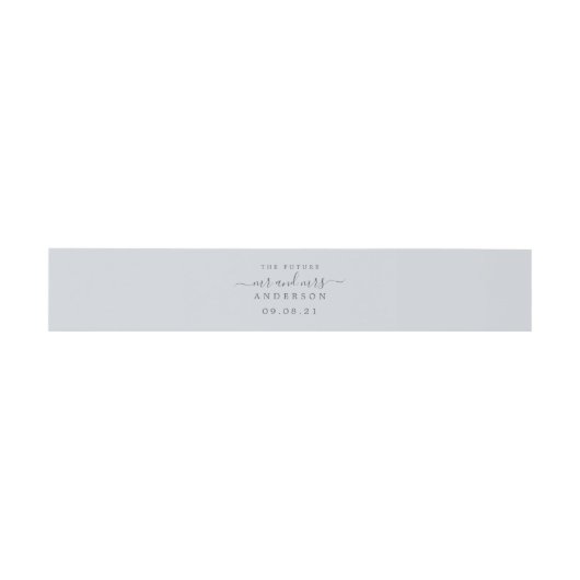 Chic Script Future, Mrs Ice Blue Wedding Uitnodigingen Wikkel (Vlak)