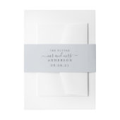 Chic Script Future, Mrs Ice Blue Wedding Uitnodigingen Wikkel (Voorkant Voorbeeld)