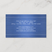 Chic Script geborsteld Royal Blue Modern Minimalis Visitekaartje (Achterkant)