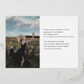 Chic Script Girly Photo Afstuderen Folie Uitnodiging (Achterkant)