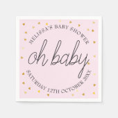 Chic script Gold baby baby douche oh baby Servet (Voorkant)