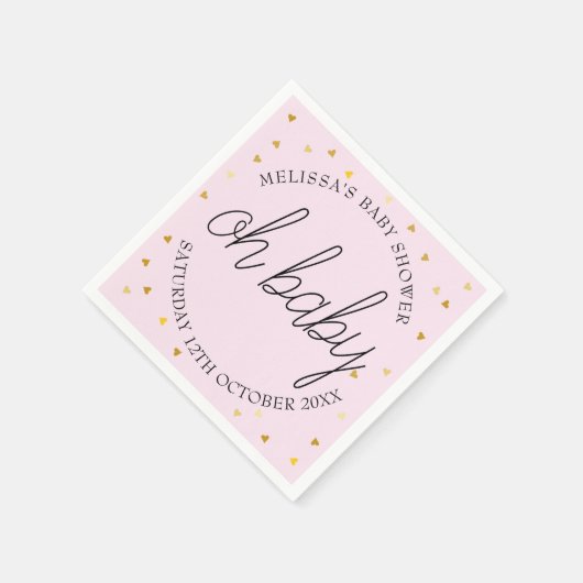 Chic script Gold baby baby douche oh baby Servet (Hoek)