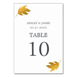 Chic Script Gold Leaf Minimal Wedding Kaart