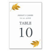 Chic Script Gold Leaf Minimal Wedding Kaart (Voorkant)