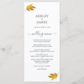 Chic Script Gold Leaf Minimal Wedding Menu (Voorkant)