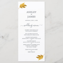 Chic Script Gold Leaf Minimal Wedding Menu