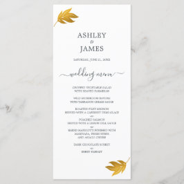 Chic Script Gold Leaf Minimal Wedding Menu