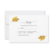 Chic Script Gold Leaf Simple Wedding