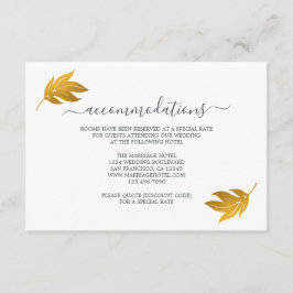 Chic Script Gold Leaf Weddeninformatie Informatiekaartje