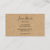 Chic Script Gold Love Heart Rustic Kraft Visitekaartje (Achterkant)