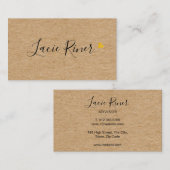 Chic Script Gold Love Heart Rustic Kraft Visitekaartje (Voorkant / Achterkant)