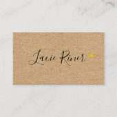 Chic Script Gold Love Heart Rustic Kraft Visitekaartje (Voorkant)