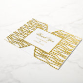Chic Script Golden Pearls Gold Foil Hartelijk dank Folie Uitnodiging (Gedraaid)