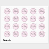 Chic script gouden hart babemeisje shower oh baby ronde sticker (Vel)