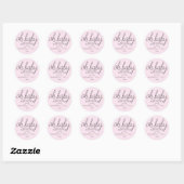 Chic script gouden hart babemeisjesfeest oh baby ronde sticker (Vel)