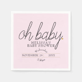 Chic script gouden hart babymadineshower oh baby servet