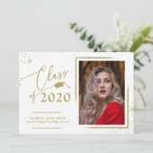 Chic Script Grad aankondiging Goud Glitter Foto (Staand voorkant)