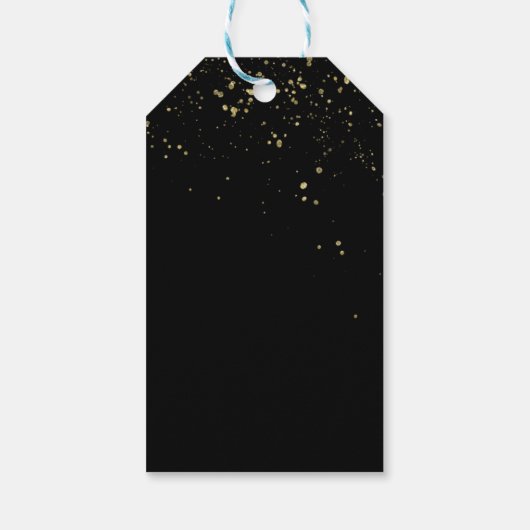Chic Script Grad aankondiging goud glitters Cadeaulabel (Achterkant)