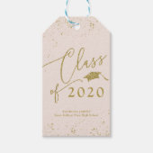 Chic Script Grad aankondiging goud glitters Cadeaulabel (Voorkant)
