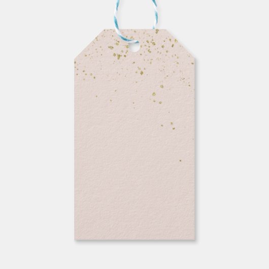 Chic Script Grad aankondiging goud glitters Cadeaulabel (Achterkant)