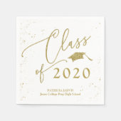 Chic Script Grad aankondiging goud glitters Servet (Voorkant)