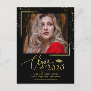 Chic Script Grad Afstudeeraankondiging Feestelijke Briefkaart
