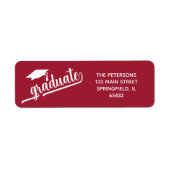 Chic Script Graduation and Cap Crimson Etiket (Voorkant)