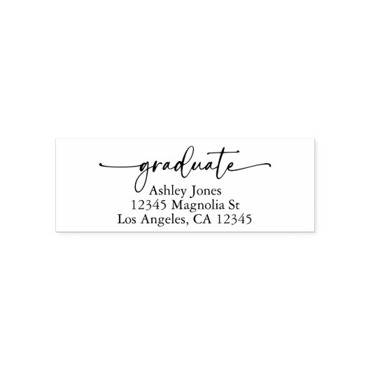 Chic Script Graduation Return Address Zelfinktende Stempel (Design)