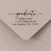 Chic Script Graduation Return Address Zelfinktende Stempel