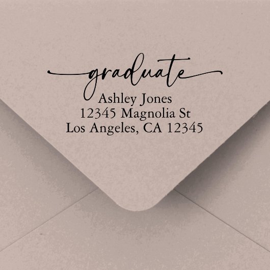 Chic Script Graduation Return Address Zelfinktende Stempel