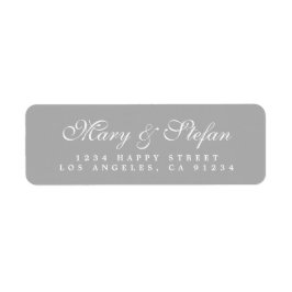 Chic Script Gray Wedding Return-adres Etiket