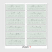 Chic Script Green Wedding Guest Adresetiketten Sticker (Vel)