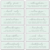 Chic Script Green Wedding Guest Adresetiketten Sticker (Voorkant)
