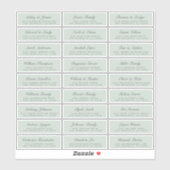 Chic Script Green Wedding Guest Adresetiketten Sticker (Vel)