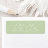 Chic Script Green Wedding Return-adres Etiket (Insitu)