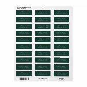 Chic Script Green Wedding Return-adres Etiket (Full Sheet)