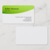Chic Script Green & White minimalist Design Visitekaartje (Voorkant / Achterkant)