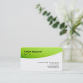 Chic Script Green & White minimalist Design Visitekaartje (Staand voorkant)