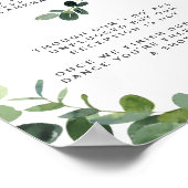 Chic Script Greenery Eucalyptus Unplugged Wedding Poster (Hoek)