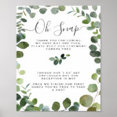 Chic Script Greenery Eucalyptus Unplugged Wedding Poster (Voorkant)