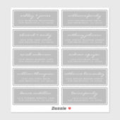 Chic Script Grijs Huwelijksgast Adreslabels Sticker (Vel)
