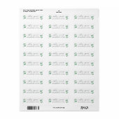 Chic Script Groene Blad Bruiloft Retouradres Etiket (Full Sheet)