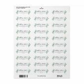 Chic Script Groene Blad Bruiloft Retouradres Etiket (Full Sheet)