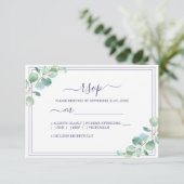 Chic Script Groene Blad Bruiloft RSVP Kaartje (Staand voorkant)
