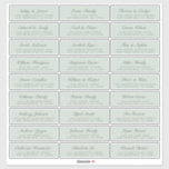 Chic Script Groene Huwelijks Gast Adreslabels Sticker<br><div class="desc">Makkelijk te personaliseren, namen en adressen / individuele trouwadreslabelstickers voor gasten. AFMETINGEN INDIVIDUELE LABELS: 3, 68 cm x 11, 30 cm Deze chic, modern en eenvoudige trouwadreslabels hebben de namen van uw trouwgasten in een off-zwart elegant handgeschreven kalligrafie-schrift op een pastelgroene achtergrond. Voeg eenvoudig de namen en adressen van uw...</div>