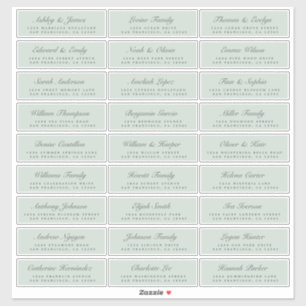 Chic Script Groene Huwelijks Gast Adreslabels Sticker