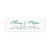 Chic Script Groene Retouradres Etiket (Voorkant)